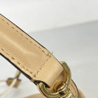 Fendi Shoulder Bag Leather Beige Gold — view 8