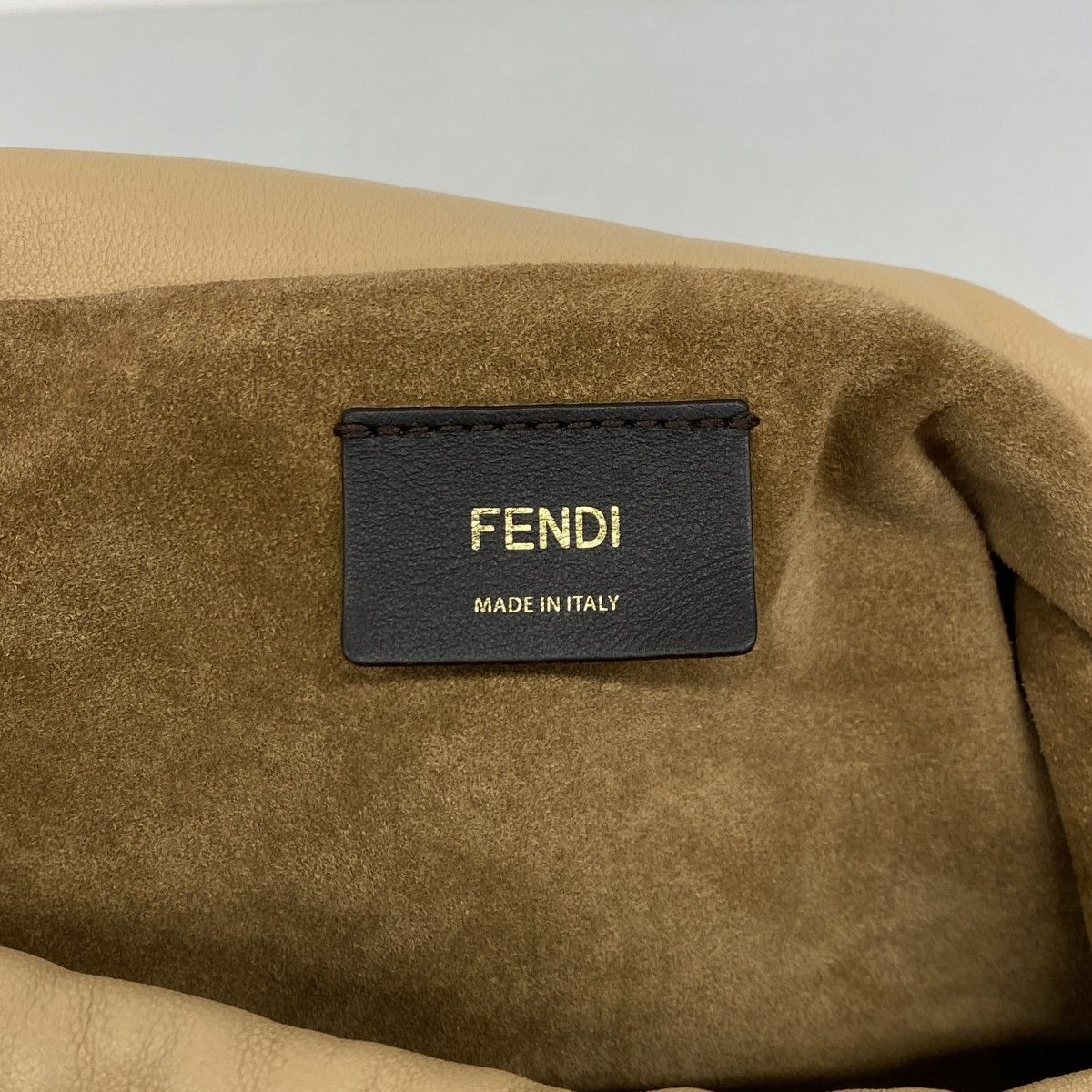 Fendi Shoulder Bag Leather Beige Gold — view 5