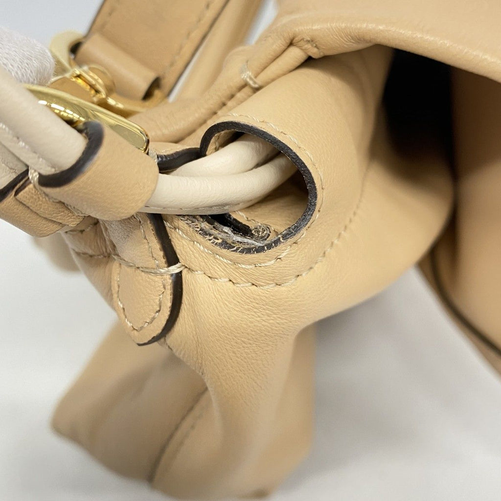 Fendi Shoulder Bag Leather Beige Gold — view 7
