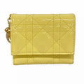 Dior Trifold Wallet Cannage Enamel Ivory Gold