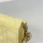 Dior Trifold Wallet Cannage Enamel Ivory Gold — view 6