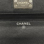 Chanel Shoulder Wallet Quilted Caviar Leather Black Silver — view 5