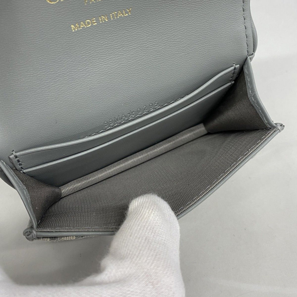 Dior Card Case Oblique Saddle Canvas Gray Gold — view 3