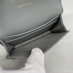 Dior Card Case Oblique Saddle Canvas Gray Gold — view 3