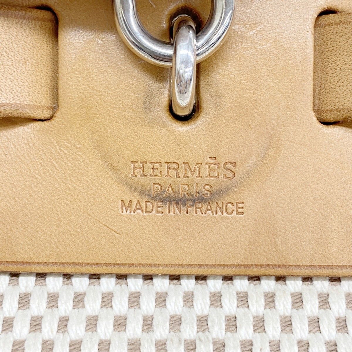 Hermes Handbag Herbag PM Toile GM Natural Silver 2-Way — view 5