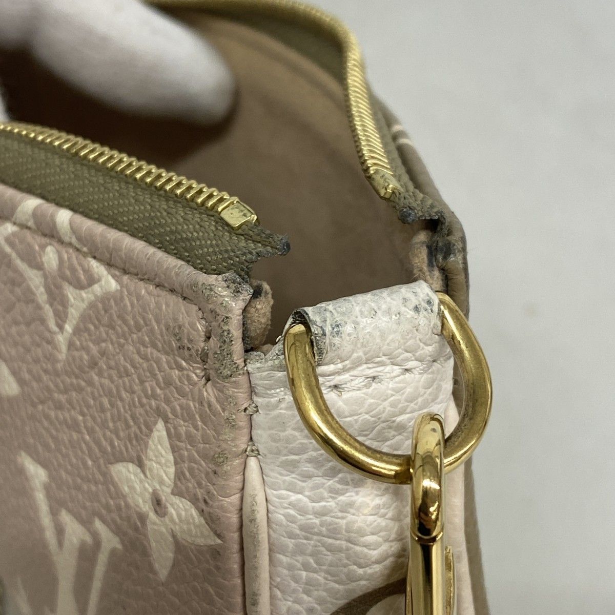 Louis Vuitton Pouch Monogram Empreinte Mini Pochette Khaki Beige — view 7