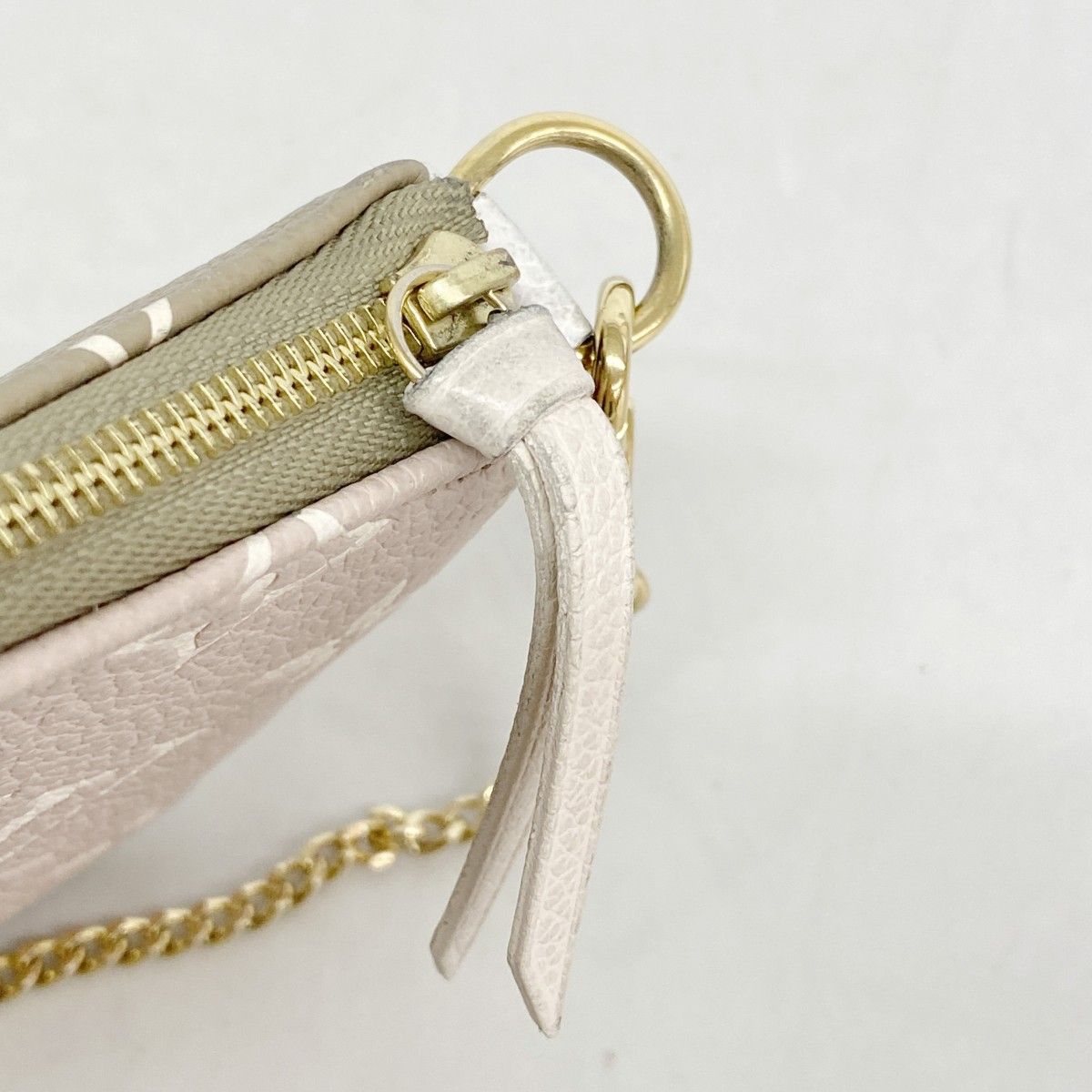 Louis Vuitton Pouch Monogram Empreinte Mini Pochette Khaki Beige — view 8