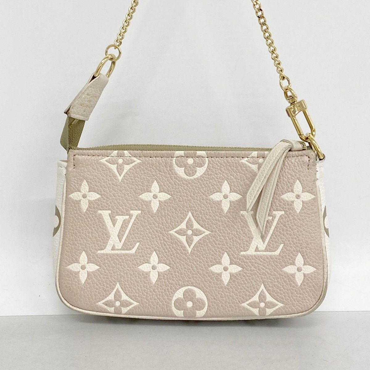 Louis Vuitton Pouch Monogram Empreinte Mini Pochette Khaki Beige — view 9