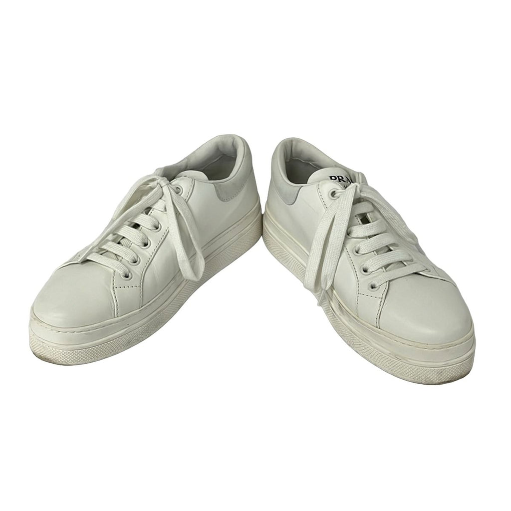 Prada Sneakers 38 White Light Gray Leather — view 2