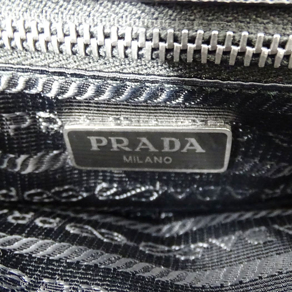 Prada Shoulder Bag Saffiano Nylon Black Chain Small — view 6
