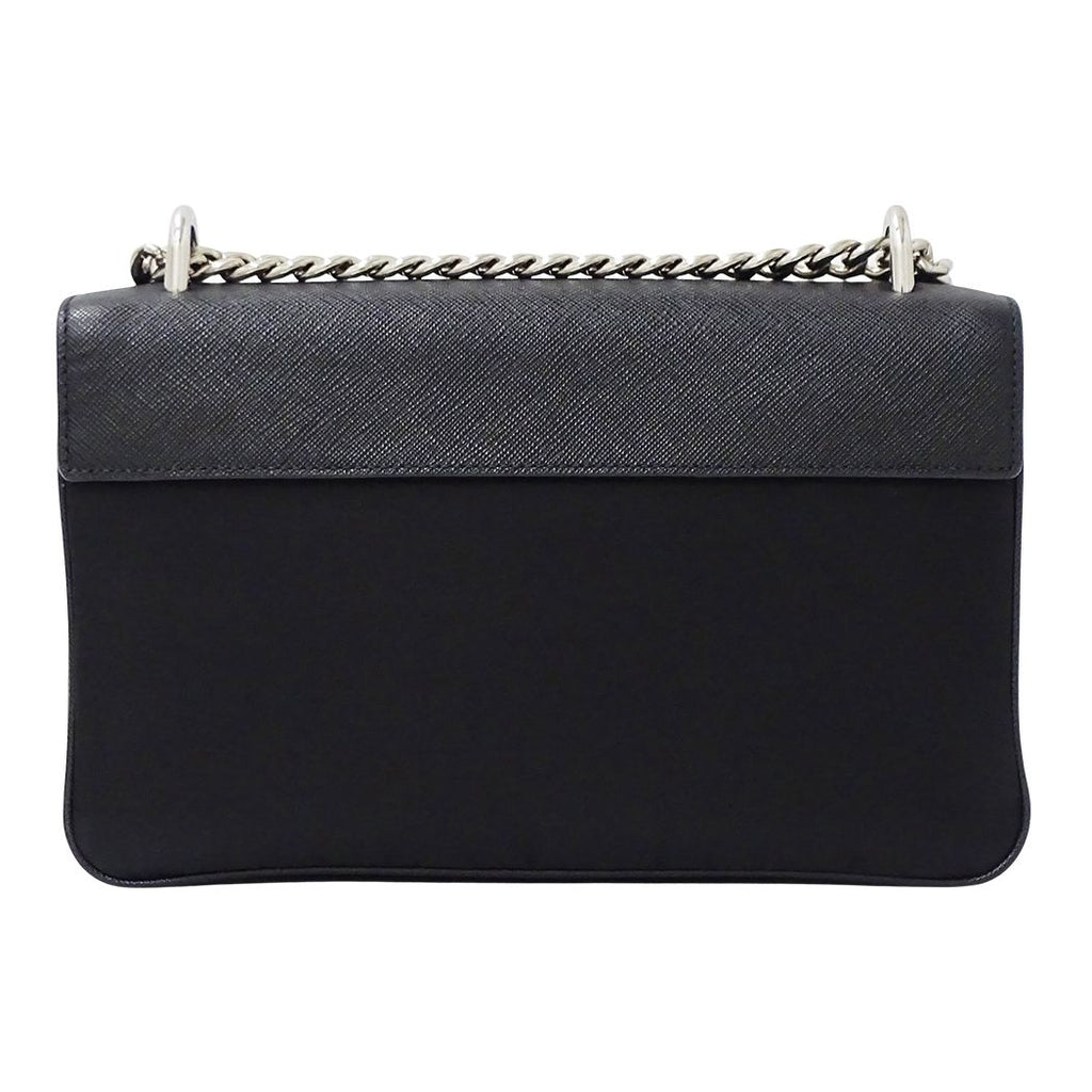 Prada Shoulder Bag Saffiano Nylon Black Chain Small — view 2