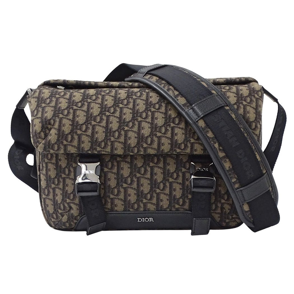 Dior Shoulder Bag Oblique Jacquard Hit the Road Brown