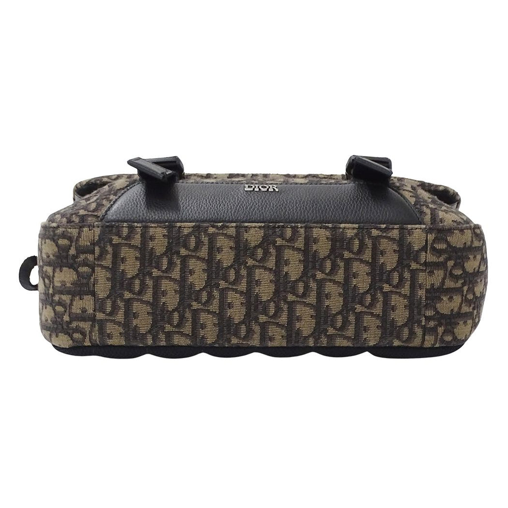 Dior Shoulder Bag Oblique Jacquard Hit the Road Brown — view 3
