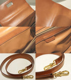 Celine 2-Way Handbag One Handle Macadam All Over Pattern Brown Leather Shoulder — view 4
