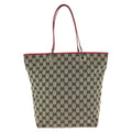 Gucci Beige Red Gold GG Canvas Leather 002 Tote
