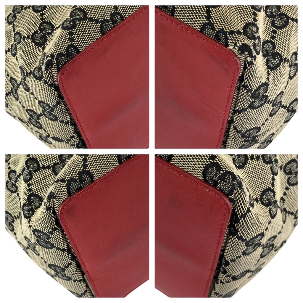 Gucci Beige Red Gold GG Canvas Leather 002 Tote — view 3