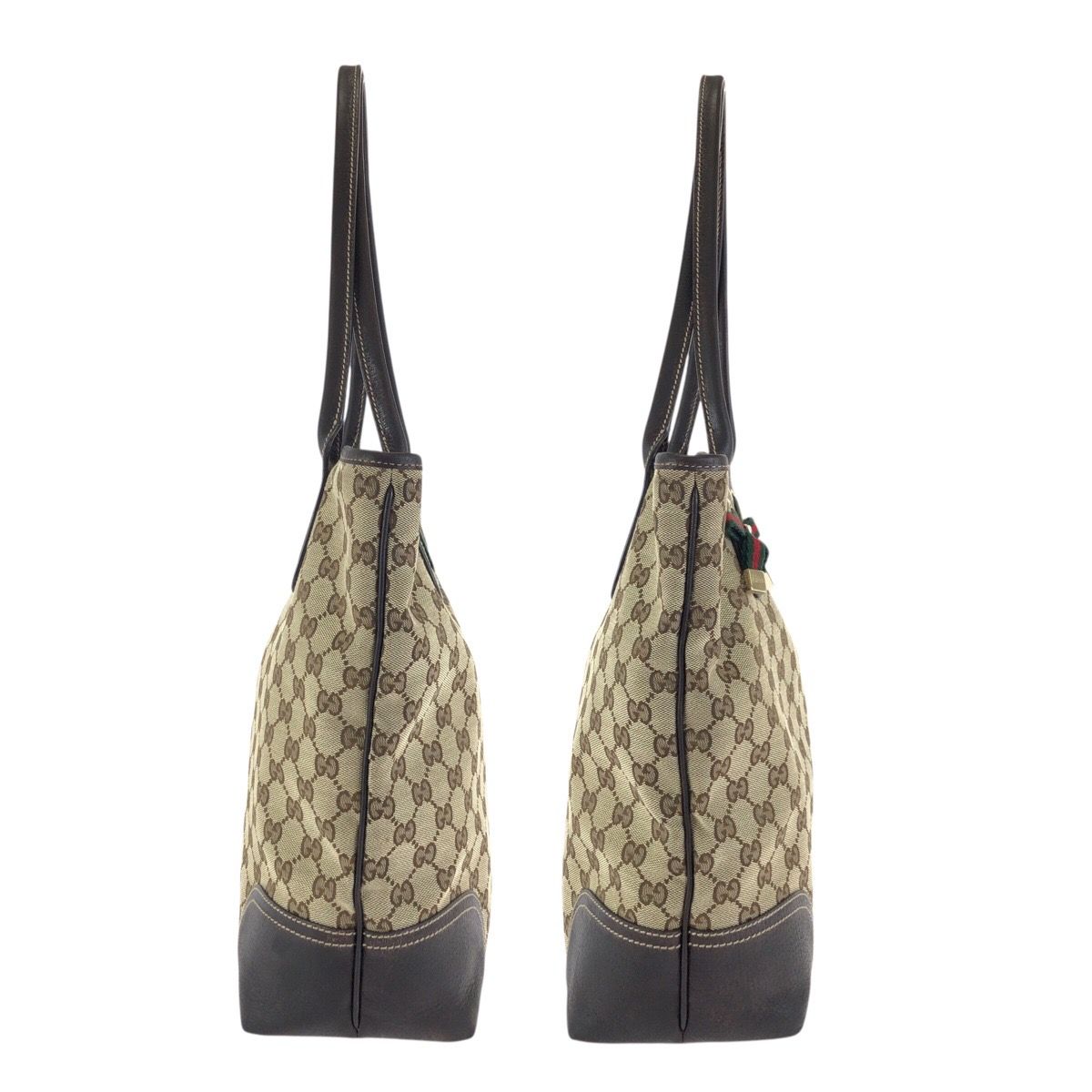 Gucci Principe Beige Brown Gold GG Canvas Leather Tote Shoulder — view 8