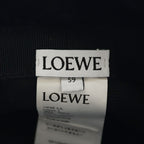 Loewe Shearling Panama Shirred Bucket Hat Logo Black — view 6