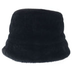 Loewe Shearling Panama Shirred Bucket Hat Logo Black — view 2