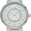 Louis Vuitton Tambour Monogram Slim Watch 33 Diamond OH Finished Box SS Rubber
