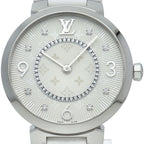 Louis Vuitton Tambour Monogram Slim Watch 33 Diamond OH Finished Box SS Rubber