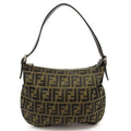 Fendi Zucca Shoulder Bag Canvas Leather Brown