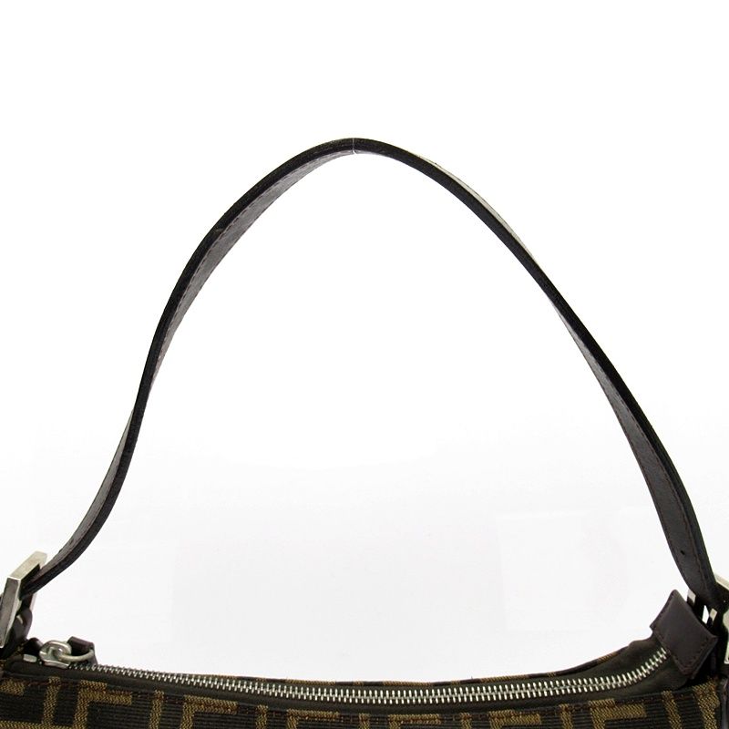 Fendi Zucca Shoulder Bag Canvas Leather Brown — view 2