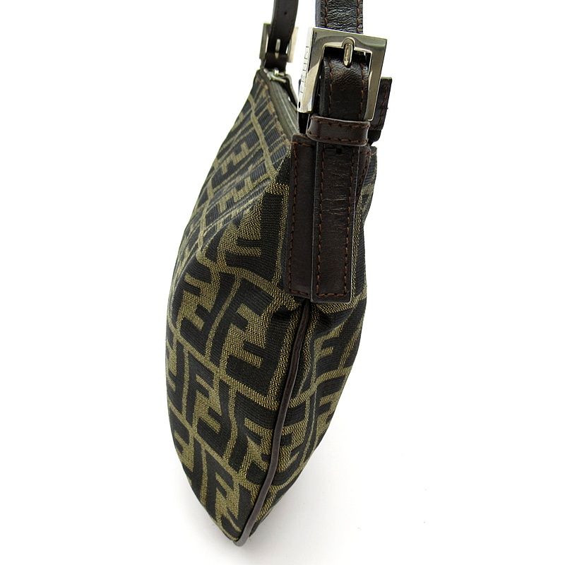 Fendi Zucca Shoulder Bag Canvas Leather Brown — view 3