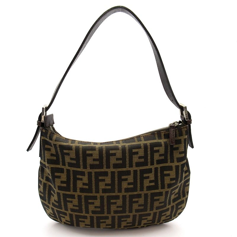 Fendi Zucca Shoulder Bag Canvas Leather Brown — view 4