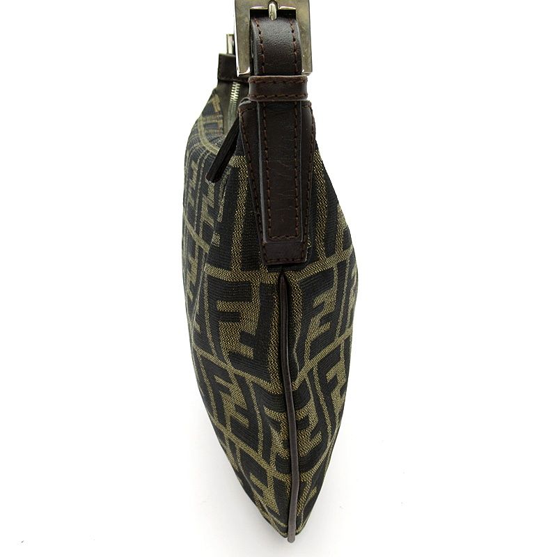 Fendi Zucca Shoulder Bag Canvas Leather Brown — view 5