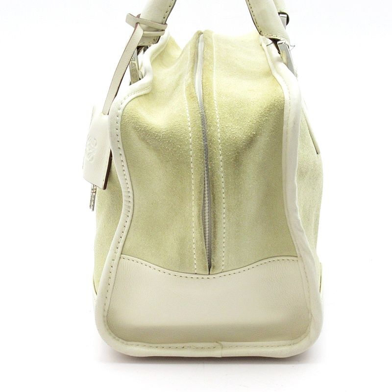 Loewe Amazona 28 Suede Leather Handbag Beige — view 3