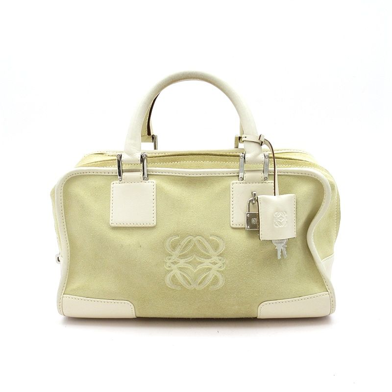 Loewe Amazona 28 Suede Leather Handbag Beige