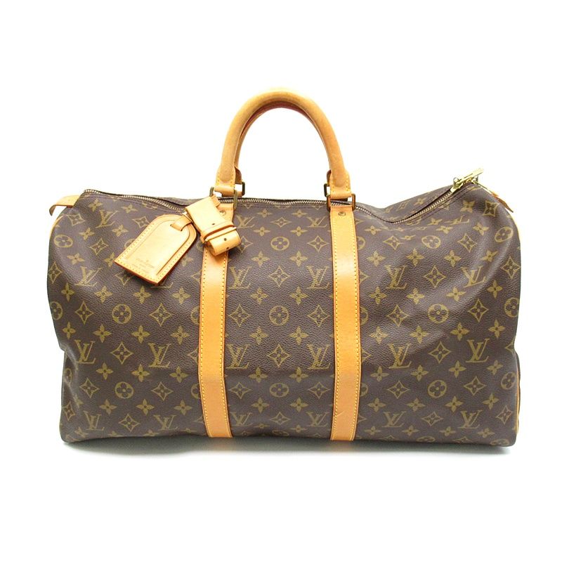 Louis Vuitton Keepall 50 Monogram Boston Bag Brown