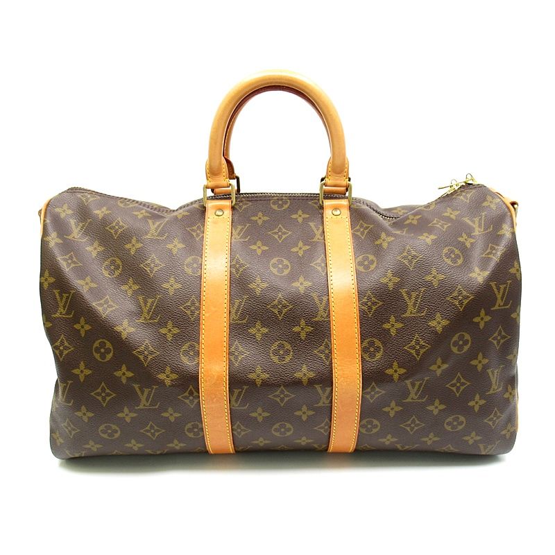 Louis Vuitton Keepall Bandouliere 45 Monogram Boston Bag Brown