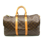 Louis Vuitton Keepall Bandouliere 45 Monogram Boston Bag Brown — view 4