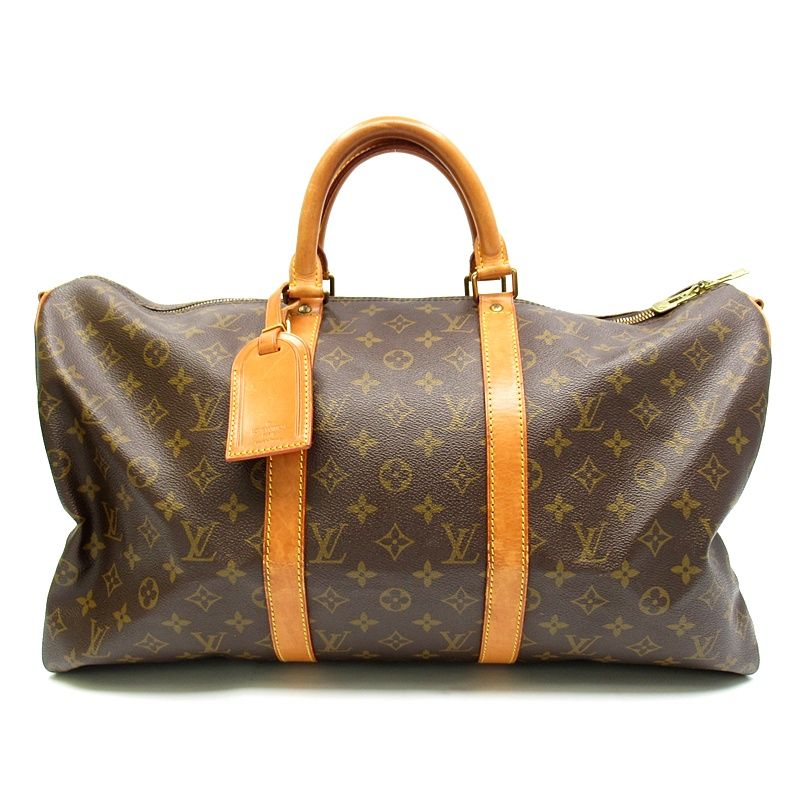 Louis Vuitton Keepall Bandouliere 50 Monogram Boston Bag Brown