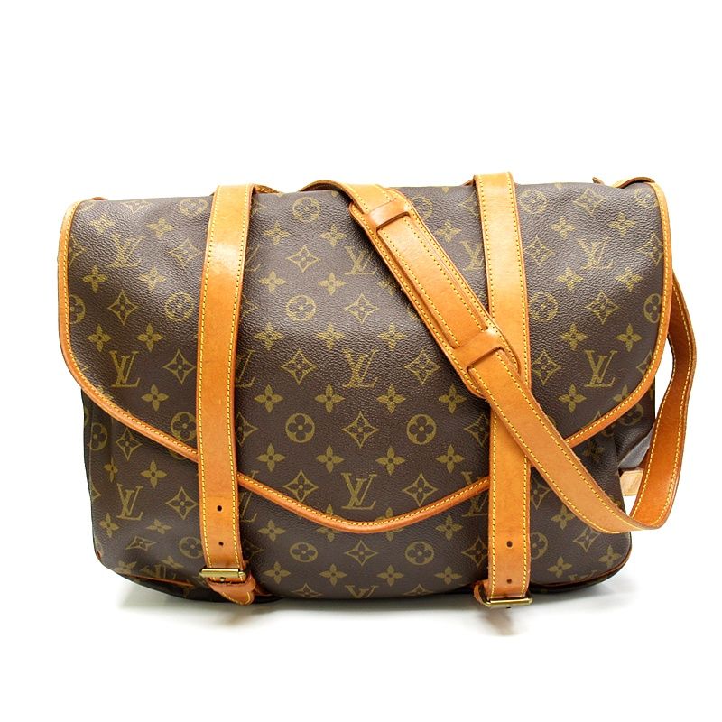 Louis Vuitton Saumur 43 Monogram Shoulder Bag Brown