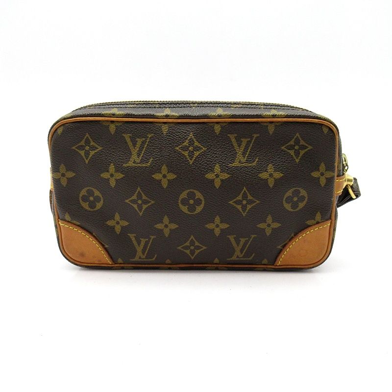 Louis Vuitton Marly Dragonne PM Monogram Clutch Brown — view 4