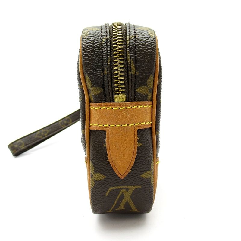 Louis Vuitton Marly Dragonne PM Monogram Clutch Brown — view 3
