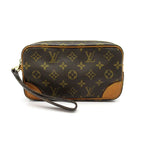 Louis Vuitton Marly Dragonne PM Monogram Clutch Brown