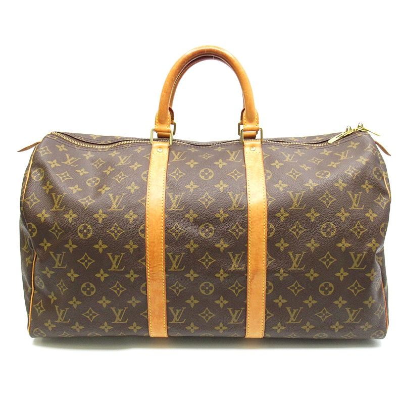 Louis Vuitton Keepall 50 Monogram Boston Bag Brown