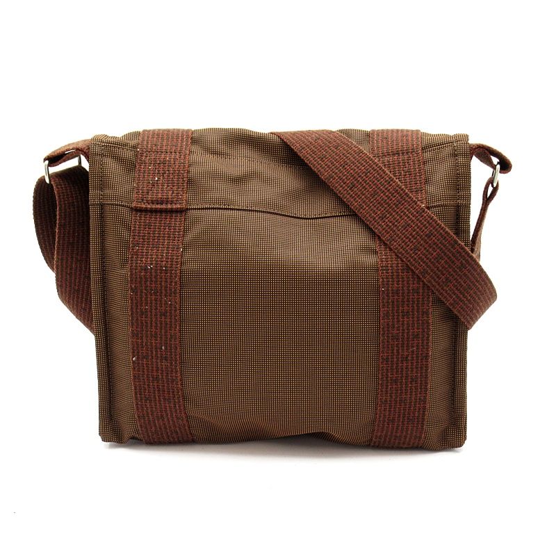 Hermes Her Line Besace PM Canvas Shoulder Bag Brown — view 4