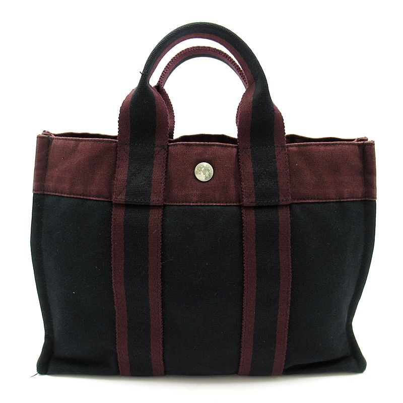 Hermes Fourre Tout PM Canvas Tote Black — view 4