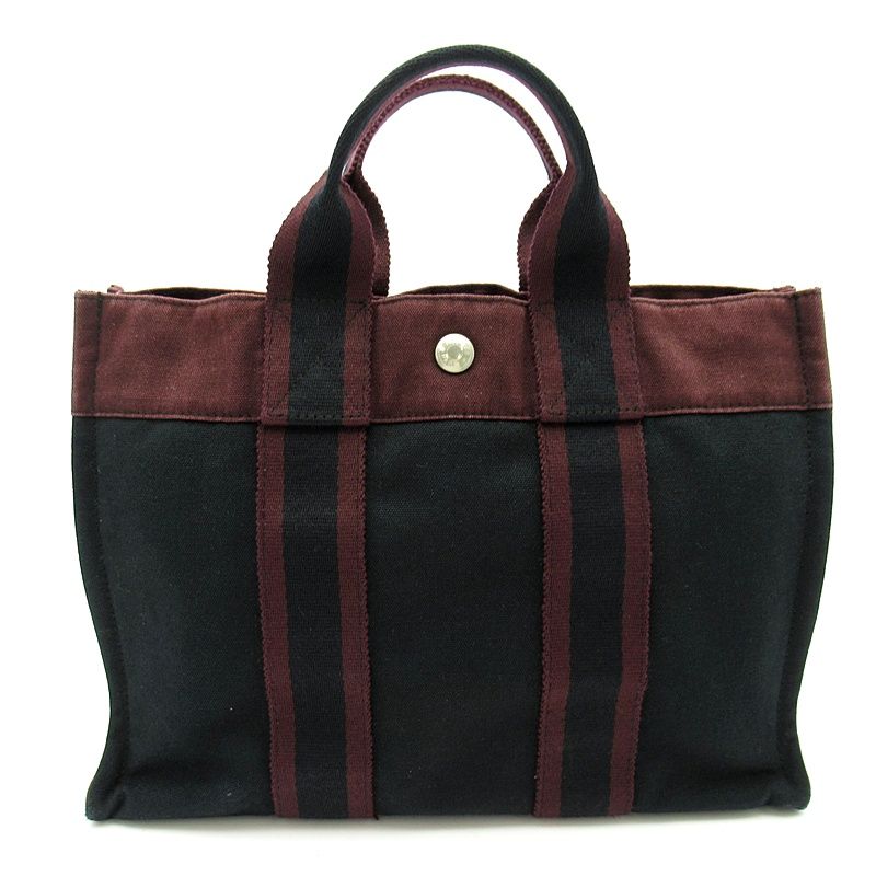 Hermes Fourre Tout PM Canvas Tote Black