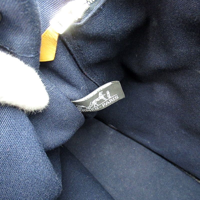 Hermes Deauville MM Canvas Tote Navy — view 8
