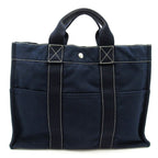 Hermes Deauville MM Canvas Tote Navy