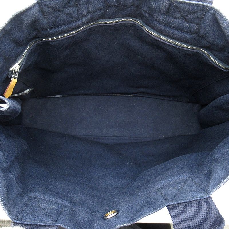 Hermes Deauville MM Canvas Tote Navy — view 7