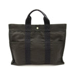 Hermes Her Line Tote MM Canvas Black Gray