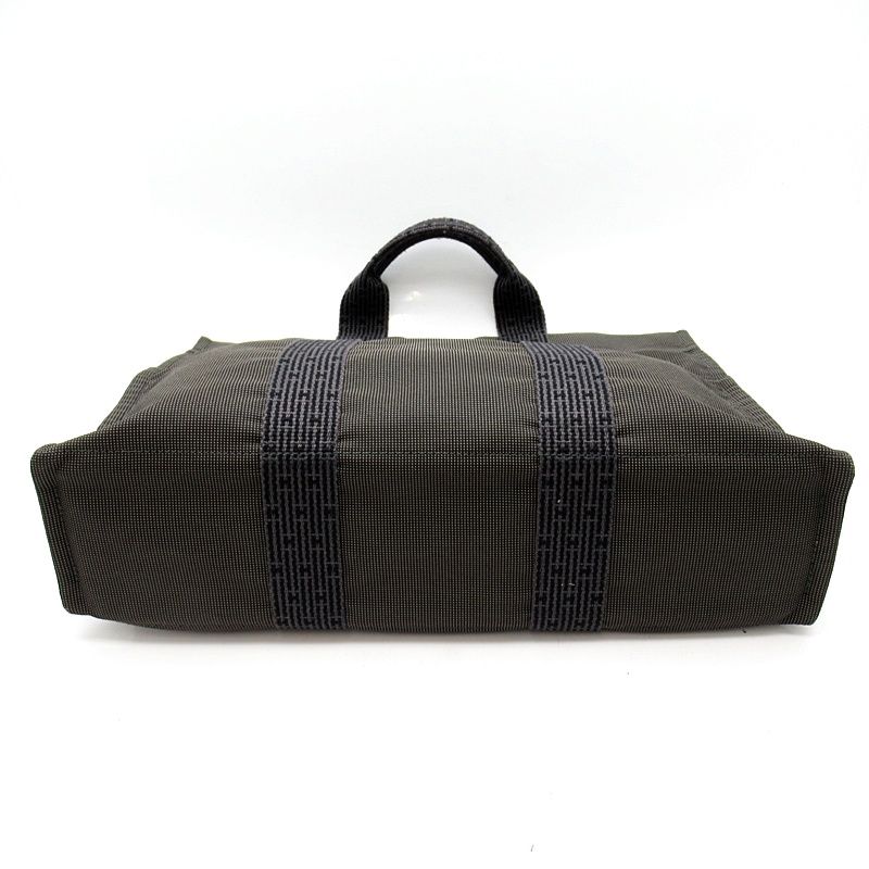 Hermes Her Line Tote MM Canvas Black Gray — view 6
