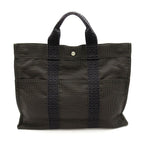 Hermes Her Line Tote MM Canvas Black Gray — view 4
